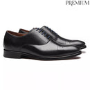 SAPATO OXFORD MASCULINO SOCIAL EM COURO PRETO COM CONFORTO - LASER
